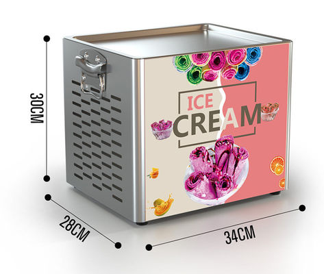 kaufen Kommerzielle Eisrollenmacher Mischen gebratene Eiscreme Maschine Edelstahl mit einziger Quadratpfanne Online-Herstellung