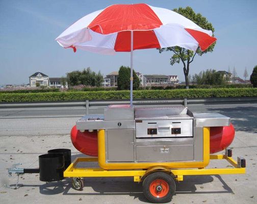 kaufen Hochwertige Hot Dog-Wagen mit Grill- und Tiefbrater-Hotdog-Trailer Online-Herstellung