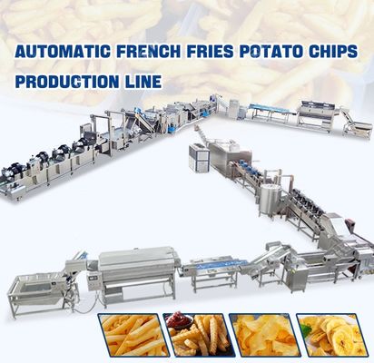 200 KG Vollautomatische Schnellgefrorene Pommes Frites Produktionslinie 304 Lebensmittelqualität Edelstahl